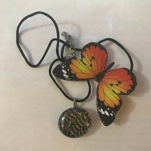 Unique Marble Glass Rare Vintage One of a Kind Handmade Necklace